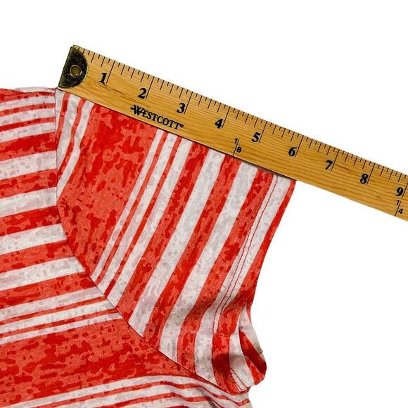 Faded Glory Orange & White Striped Burnout Tee Shirt Size XXL (20) - Picture 10 of 11